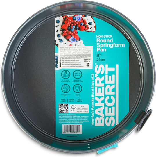 Alista Home Bakeware Tin For Cake Round Silicone With Removable Bottom 24x7cm