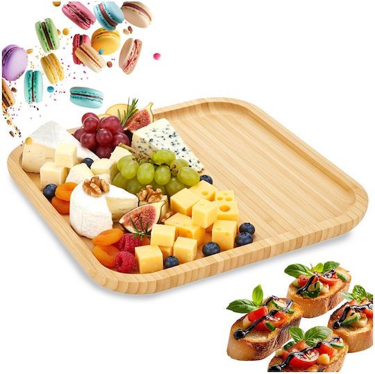 Excellent Houseware Bamboo Serving Tray 25x25x2cm