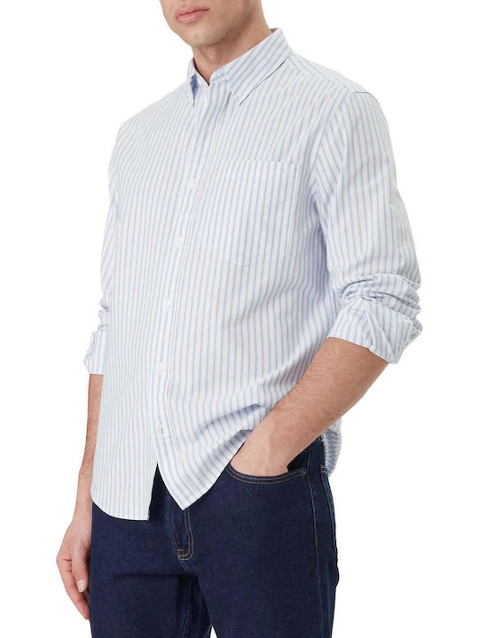 Long Sleeve Shirt in Regular Fit Striped Blue