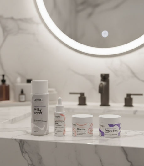 Tzimas Cosmetics Anti-Aging Combo Hautpflege-Set für Anti-Aging, Feuchtigkeitsspendend & Aufhellung 4 Stück