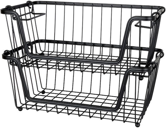 Vilde Obstschale Metallisch 2 Niveaus Schwarz 32x20x13.5cm Vilde Obstschale Metallisch 2 Niveaus Schwarz 32x20x13.5cm