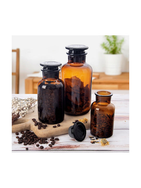 Orion Μπουκάλι Νερού Γυάλινο με Φελλό Καφέ 1000ml