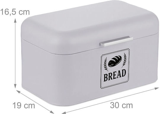 Relaxdays Cutie de Pâine Metalică Argintie 16.5x30x19cm