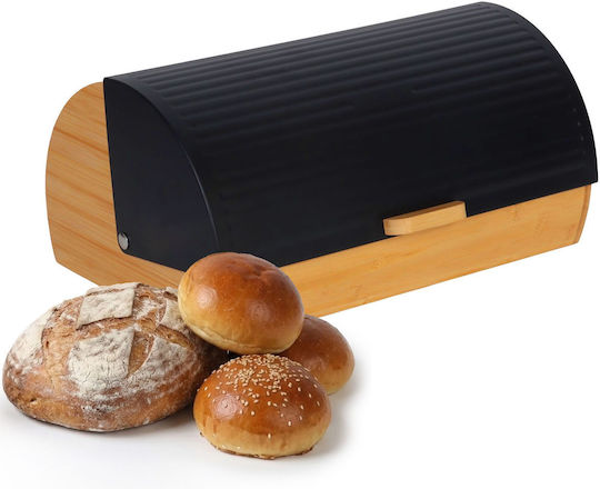 Relaxdays Brotkasten mit Deckel aus Bambus Braune 19x26,5x37,5cm