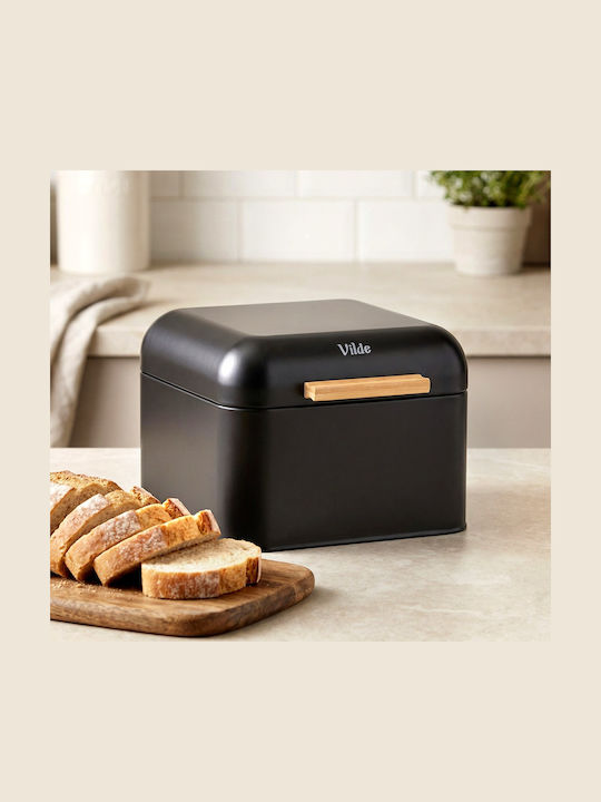 Vilde Bread Box with Lid Metallic Black 22x20x14.5cm
