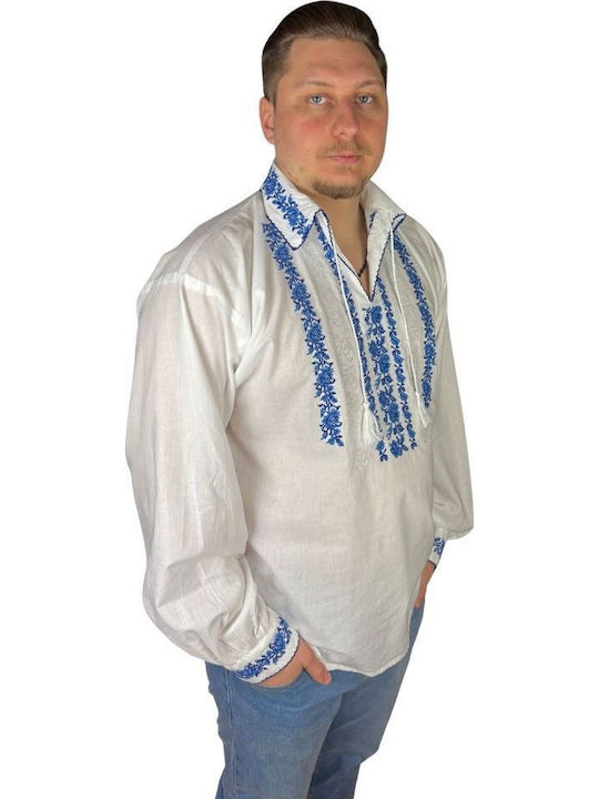 Bluza Albă/Albastru Marin
