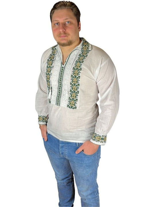 Bluza Albă/verde
