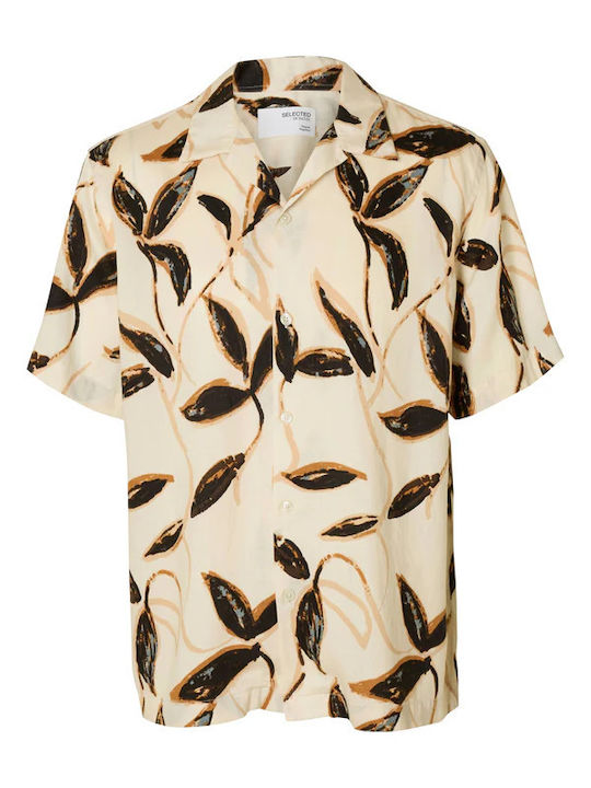 Short Sleeve Linen Shirt Floral Floral