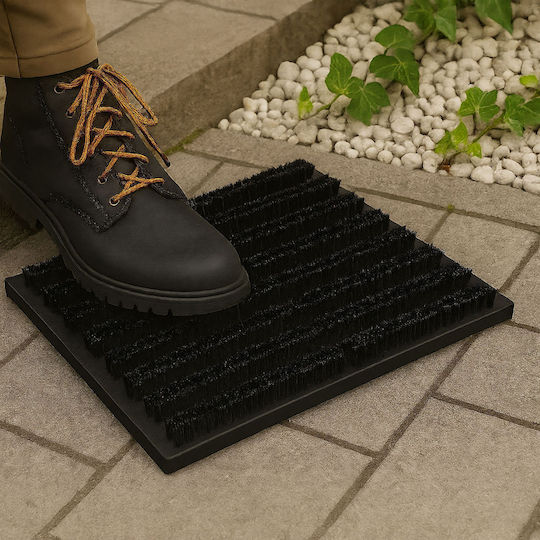 Relaxdays Shoe Brush Black 4.5x59x36cm 1.8kg Made Wood Plastic