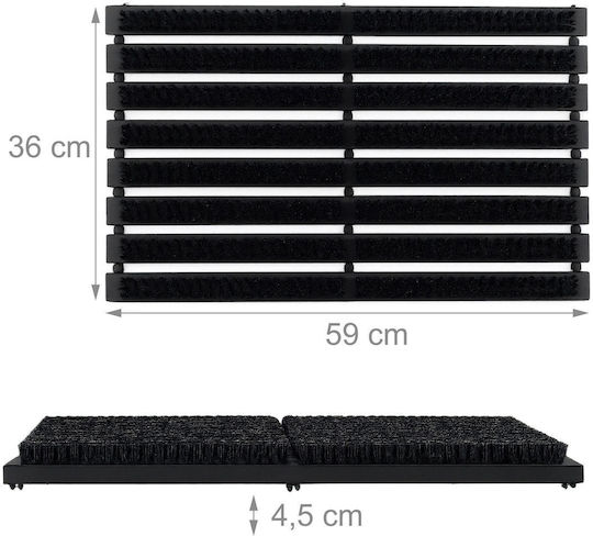 Relaxdays Shoe Brush Black 4.5x59x36cm 1.8kg Made Wood Plastic