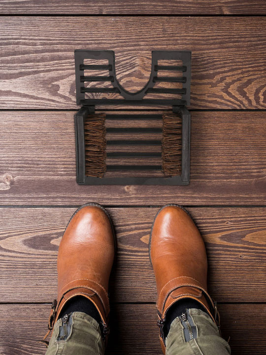 Relaxdays Shoe Scraper Cast Iron Black Brown 10.5x21.5x26.5 Cm