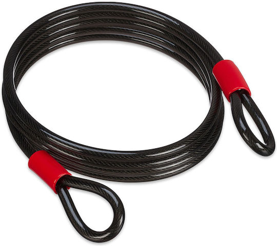 Relaxdays Cablu de Securitate 12 Mm 2 M Negru Roșu