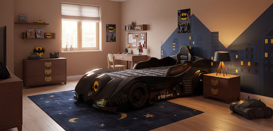 Dark Mobil Night Rider Kids Bed Car Single Black