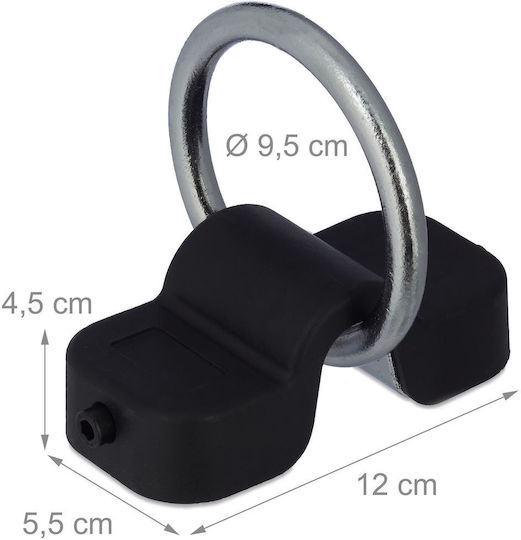 Relaxdays Wall Anchor Bicycles Motorcycles 4.5x12x5.5cm Black Silver
