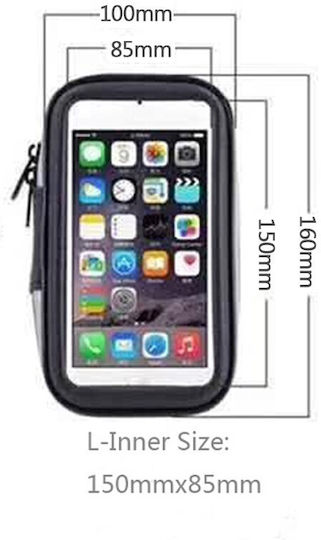 Alista Home Suport Carcasă Telefon Mobil Bicicletă Motocicletă Rezistent la Apă și Șocuri Ecran Tactil Rotativ 360 Negru Mărimea L ≤ 5.5 Inch