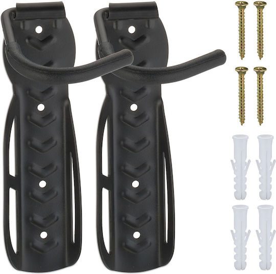 Relaxdays Bicycle Storage Stand Set 2 Black 25.5x14x11 Cm