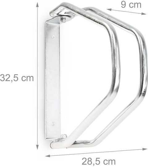 Relaxdays Fahrradhalterung Wandmontiert Metall Silber 28,5x32,5x9 cm