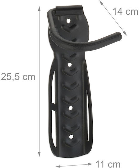 Relaxdays Bicycle Storage Supports Set 6 Black 25.5x14x11 Cm 25 Kg Capacity