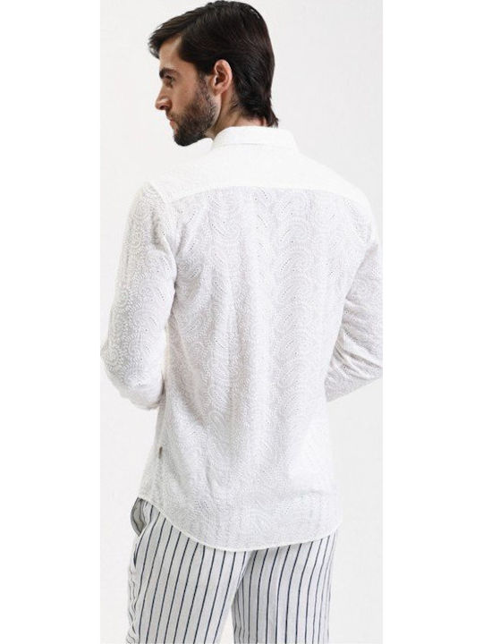 Μακρυμάνικo Βαμβακερό Πουκάμισο White