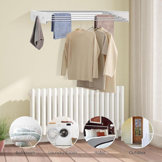 Alista Home Uscătoare Rufe Pliere De Perete Din Aluminiu Cu Lungimea Suportului De Uscare A Hainelor 1.15m
