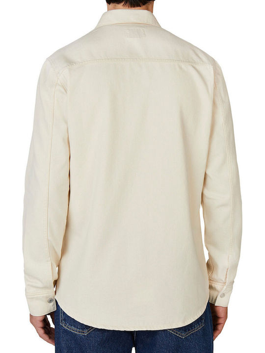 Дълъг Ръкав Деним Overshirt в Стандартна Кройка Екрю