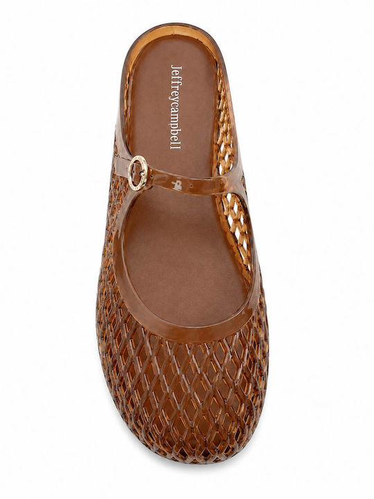 Leather Mules with Heel in Brown Colour