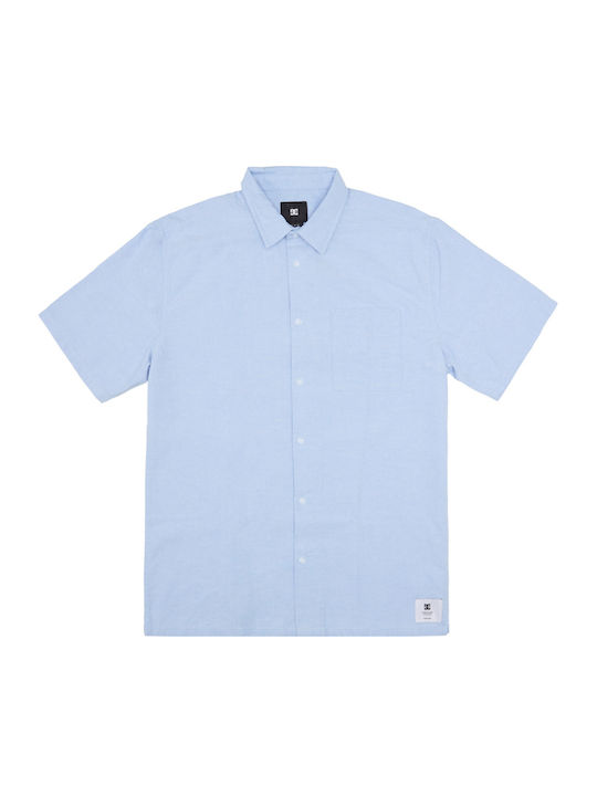 Boxed Ox Short-sleeved Cotton Shirt Celestial Blue