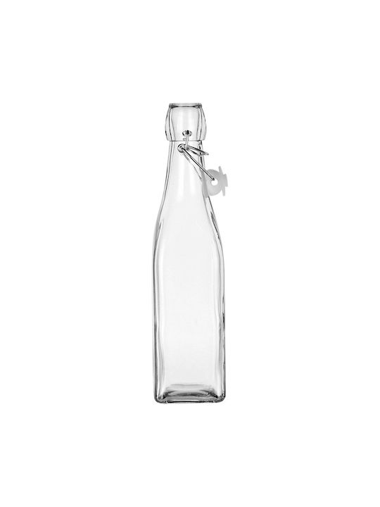 Orion Μπουκάλι Νερού Γυάλινο με Κλιπ Διάφανο 530ml