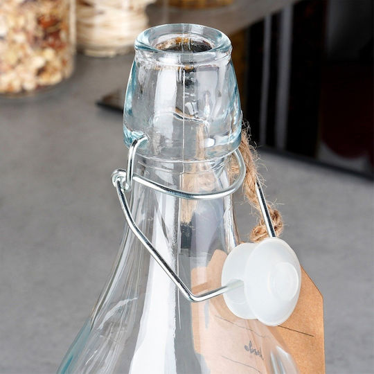 Orion Glass Water Bottle With Transparent Clip 1000ml