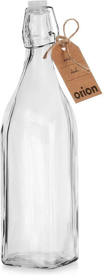 Orion Glass Water Bottle With Transparent Clip 1000ml