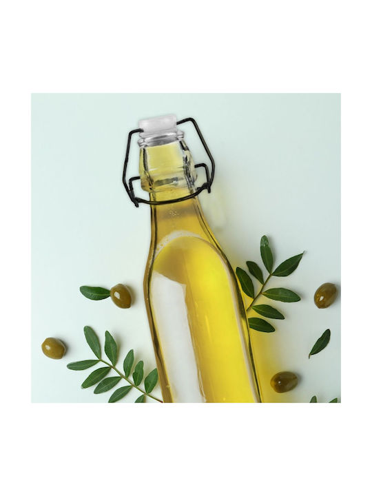 Orion Μπουκάλι Νερού Γυάλινο με Κλιπ Μωβ 290ml