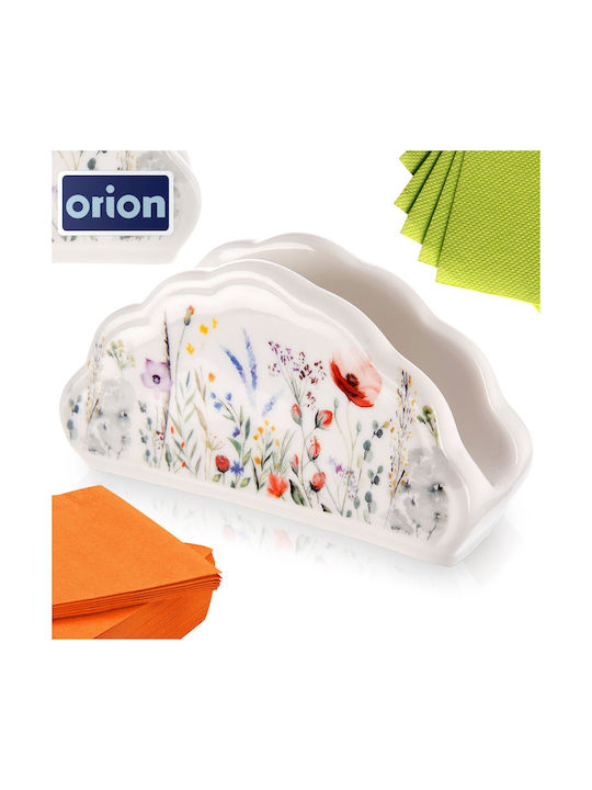 Orion Държач За Салфетки Керамичен Бял 13x4.5x7см