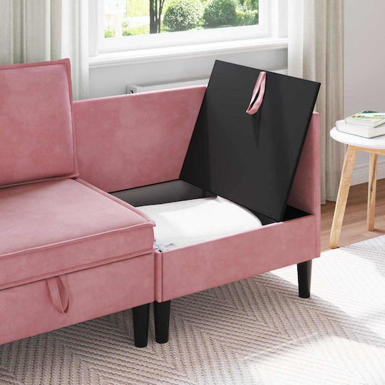 Velvet Pink Armchair 70x70x82cm
