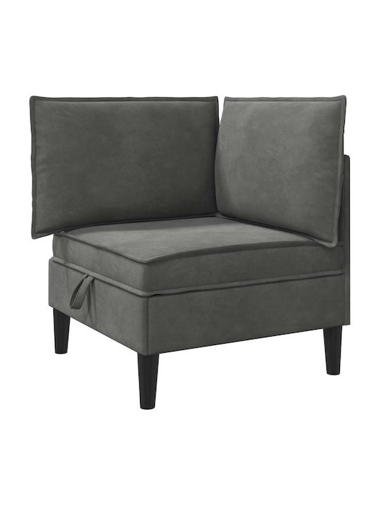 Scaun De Relaxare Catifelat Gri Închis 70x70x82cm