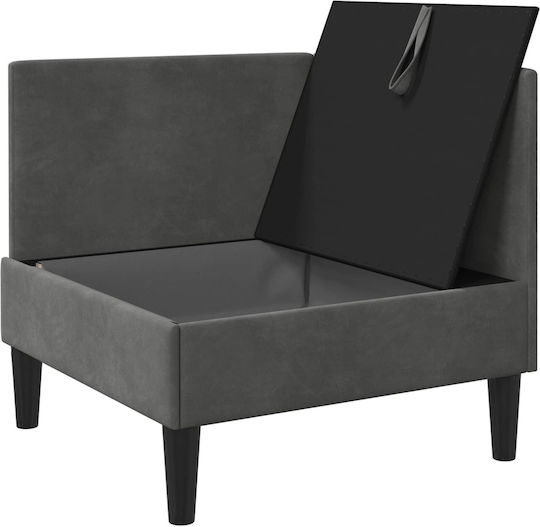 Dunkel Samt Sessel Grau 70x70x82cm