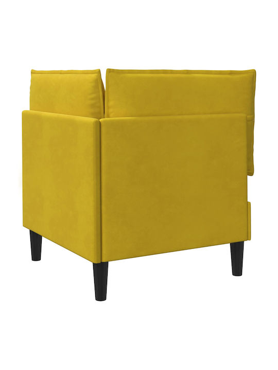 Velvet Yellow Armchair 70x70x82cm
