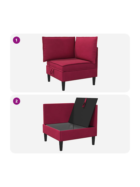 Velvet Red Armchair 70x70x82cm