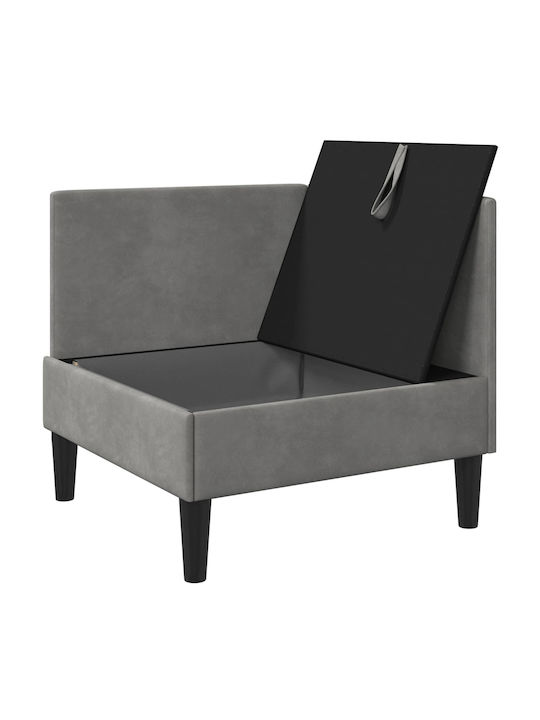 Velvet Armchair Light Gray 70x70x82cm
