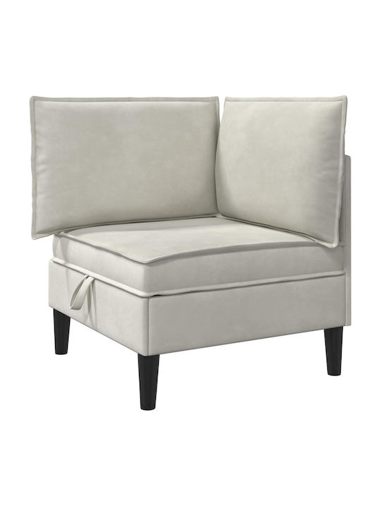 Velvet Armchair Cream 70x70x82cm