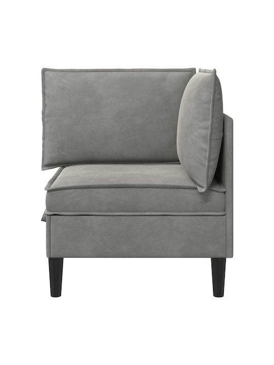 Velvet Armchair Light Gray 70x70x82cm