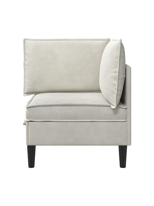 Velvet Armchair Cream 70x70x82cm