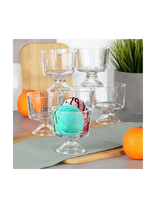 Vilde Vilde Servierschalen Eiscreme-Schale Rund Glas Transparent mit Durchmesser 9,5cm 12 Stück
