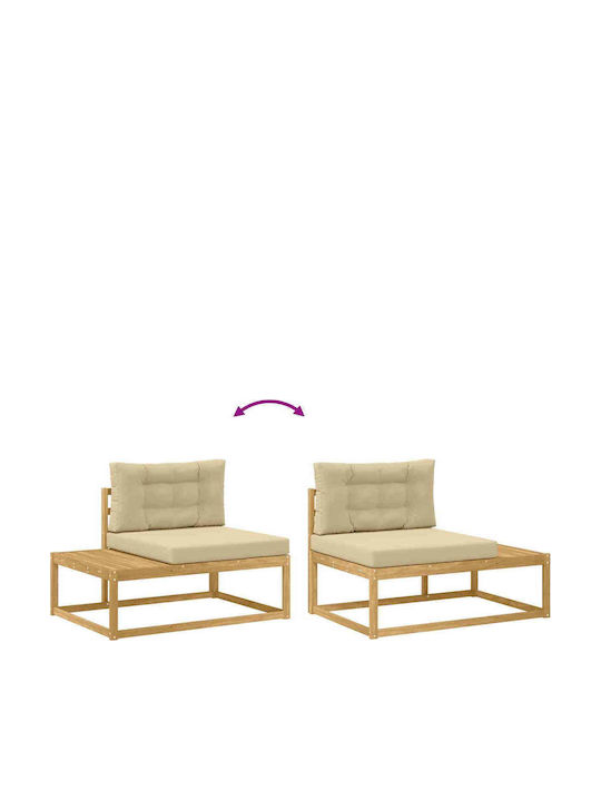 Ecksofa Outdoor-Hölzernes mit Kissen 79x79x37cm