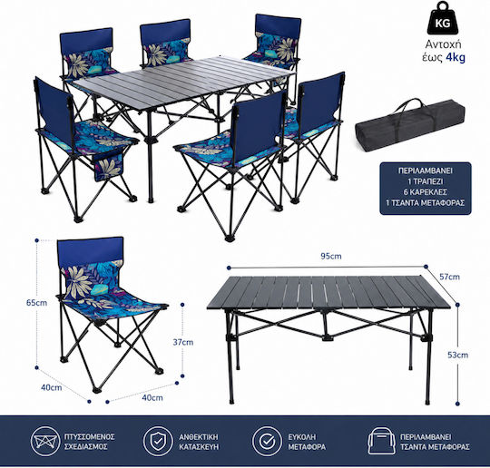 ForHome ForHome Aluminium Campingmöbel Klapptisch 95x57x53cm