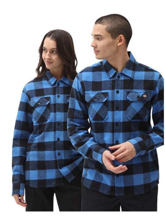 Sacramento Long-sleeved Flannel Shirt Checked Blue