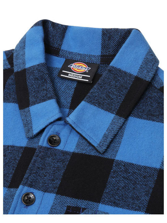 Sacramento Long-sleeved Flannel Shirt Checked Blue