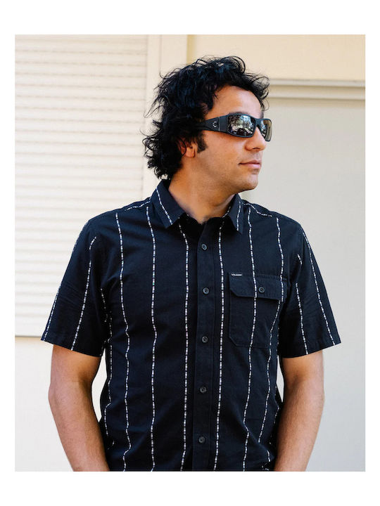 Short Sleeve Cotton Shirt Black