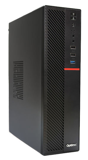 OptimX T5 SFF + Monitor Curbat 27" + Kit Tastatură Și Mouse USB Refurbished Grad A (Core i5-9400/16GB/512GB SSD/W11 Pro)
