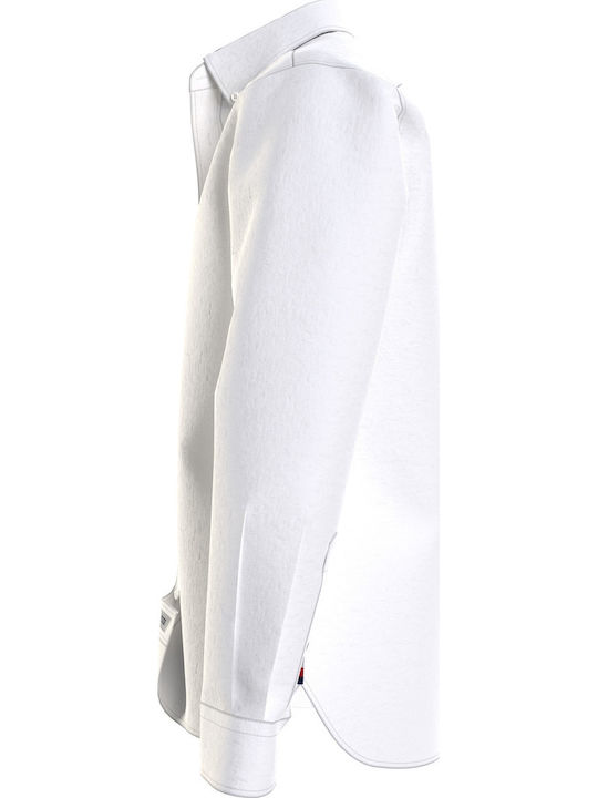 Long-sleeved Linen Shirt White