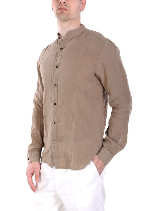 Elvory Long-sleeved Linen Shirt Brown